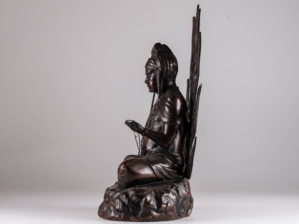 【流】仏教美術 斑紫銅不動明王 在銘 高33.5cm KV511_画像2
