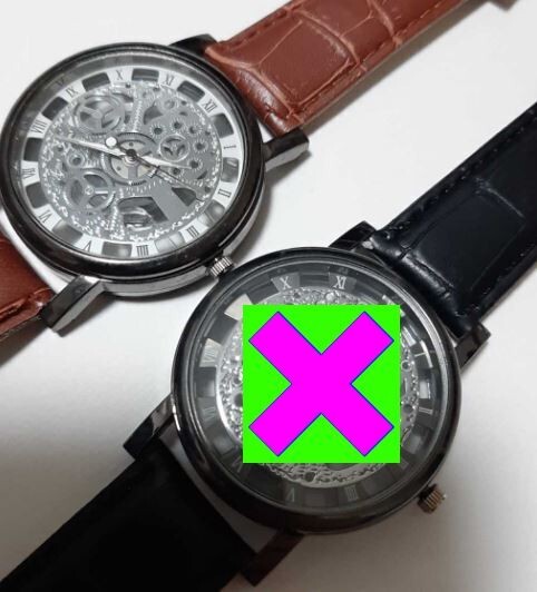新品　未使用　スケルトン メンズ 腕時計 アナログ ウォッチ デザイン レザー風 ストラップ　時計　レディース　腕時計　茶色　ブラウン　_画像3