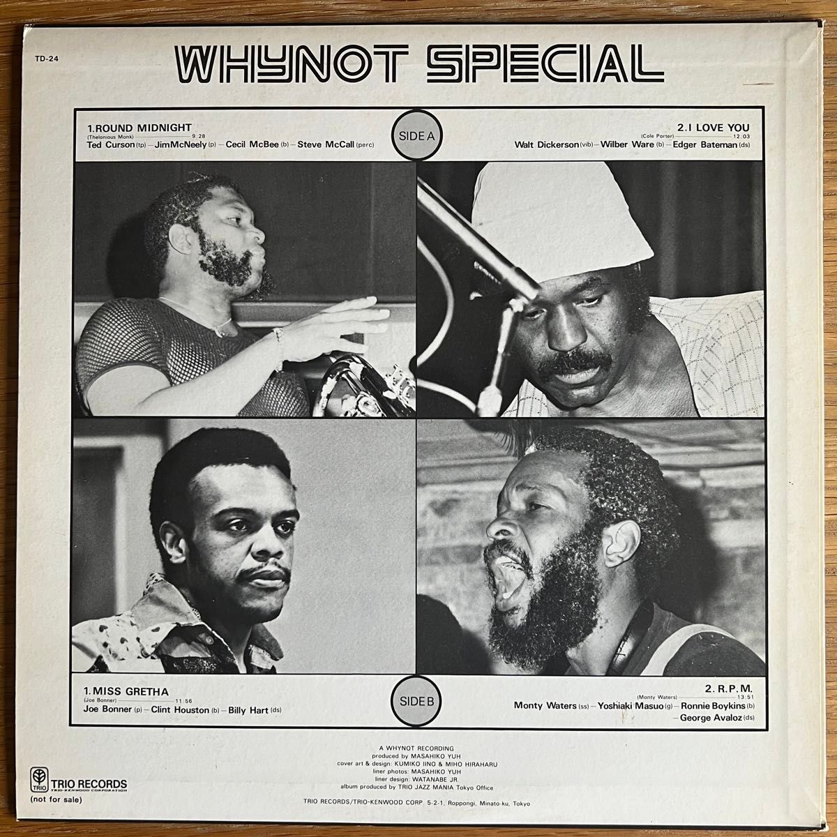 V.A. Whynot Special 国内オリジナル盤 プロモ LP TED CURSON WALT DICKERSON
