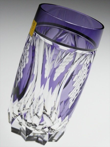 N773kagami crystal high class series purple .. cut . glass [... serving tray ] pair tumbler glass two customer also box 