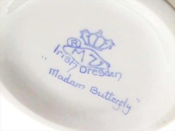 N637 アイリッシュ ドレスデン Madam Butterfly ドレス 女性 磁器レース人形 フィギュリン 飾物の画像8