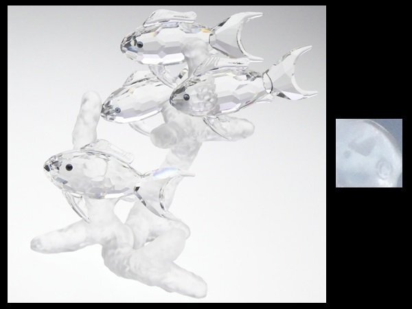 n759 SWAROVSKI Swarovski серебряный crystal s one печать 4 шт. рыба рыба figyu Lynn произведение искусства орнамент предмет 