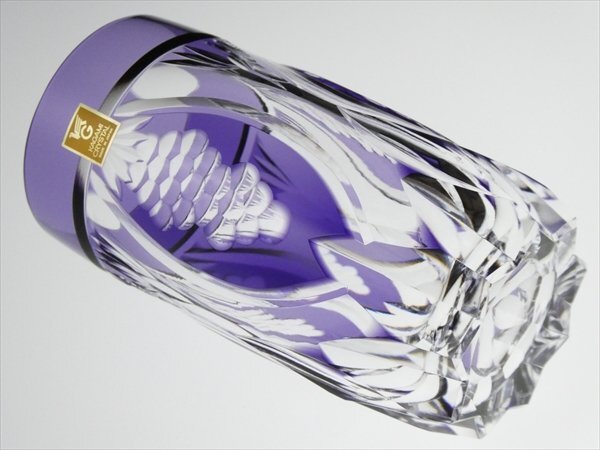N773kagami crystal high class series purple .. cut . glass [... serving tray ] pair tumbler glass two customer also box 