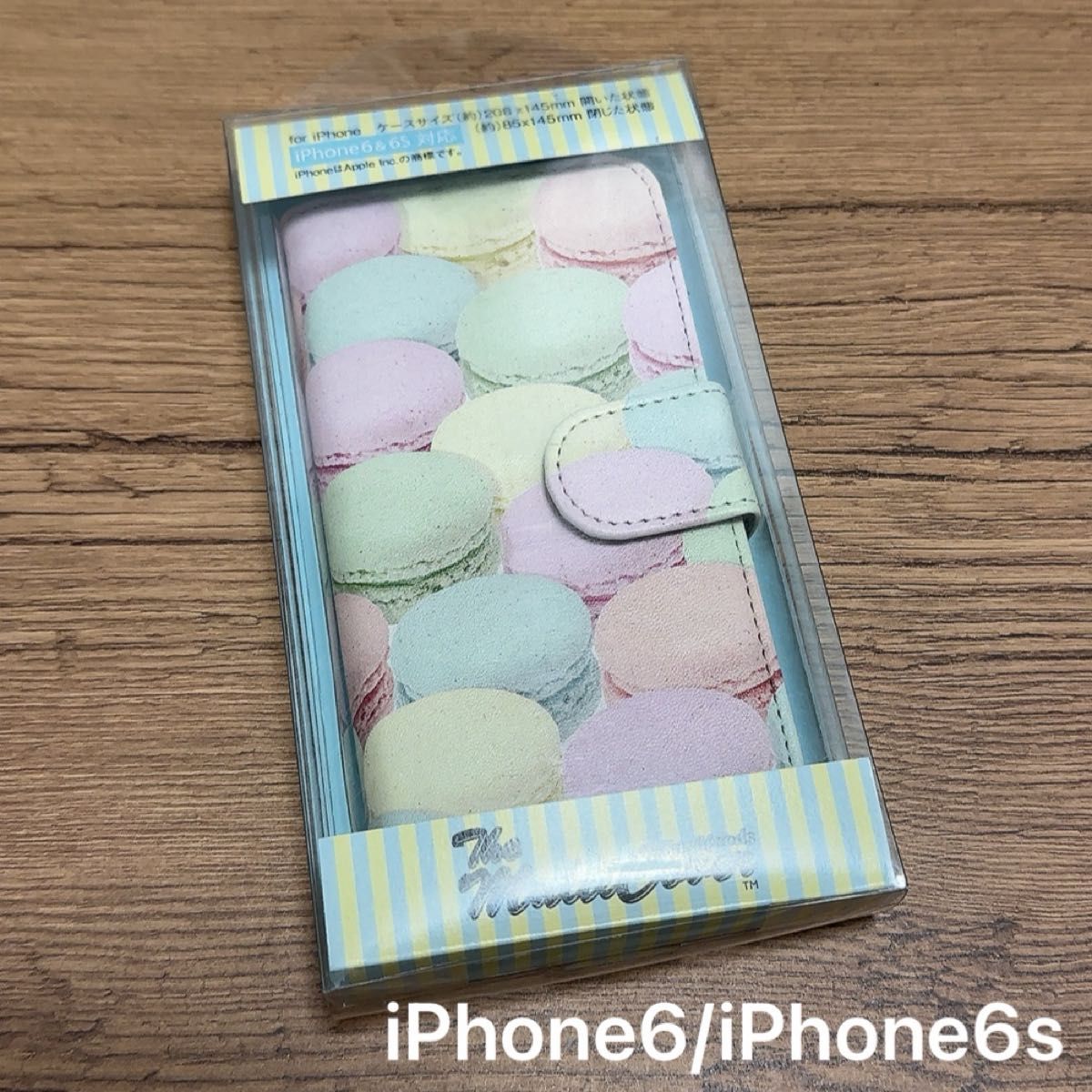 新品未開封　iPhone6/iPhone6s手帳型ケース　マカロン スマホケース　 スマホカバーおてがる配送ゆうパケット便