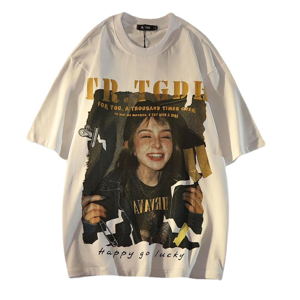 グランジ フォト Tシャツ ティーシャツ 写真 女の子 Nirvana カートコバーン バンドT 半袖 ホワイト 2サイズ ※XSとLサイズは完売_画像1