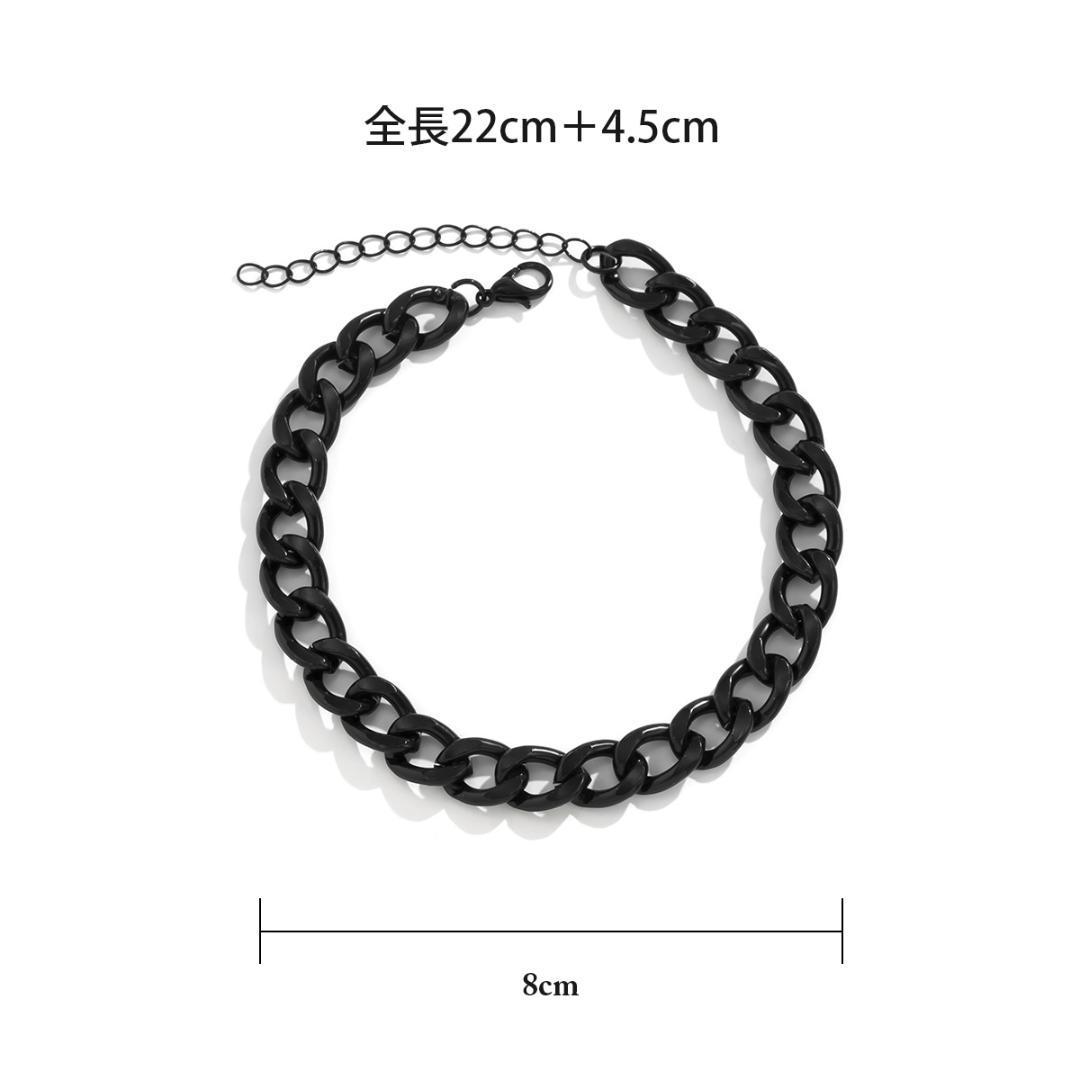 ブラック チェーン アンクレット メンズ アクセサリー ストリート 黒 足首 ブレスレット ジュエリー シンプル プレゼント メンズ 男性用