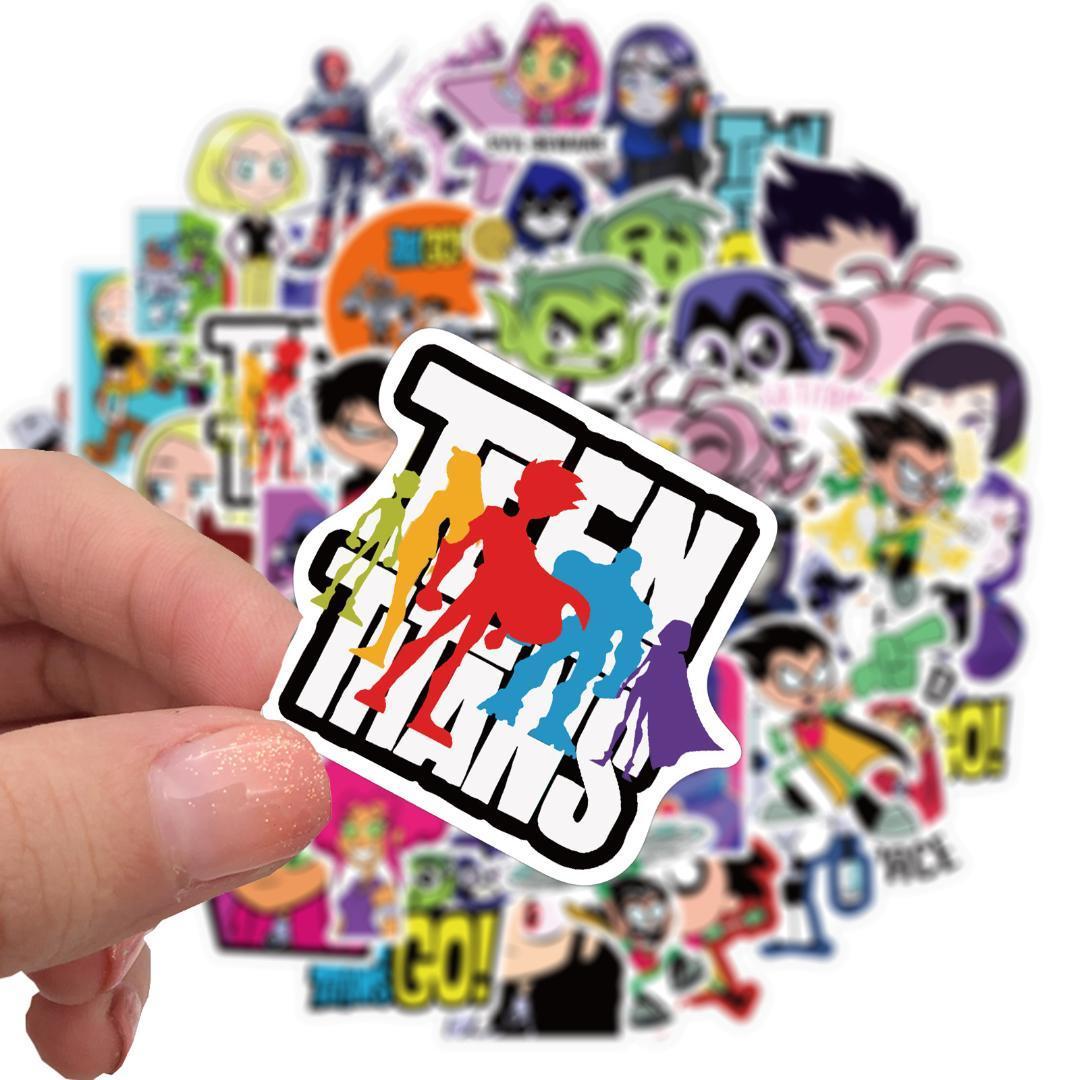 ティーンタイタンズGO! ステッカー 50枚セット PVC 防水 シール 大量 Teen Titans Go! TTG アニメ キャラクター