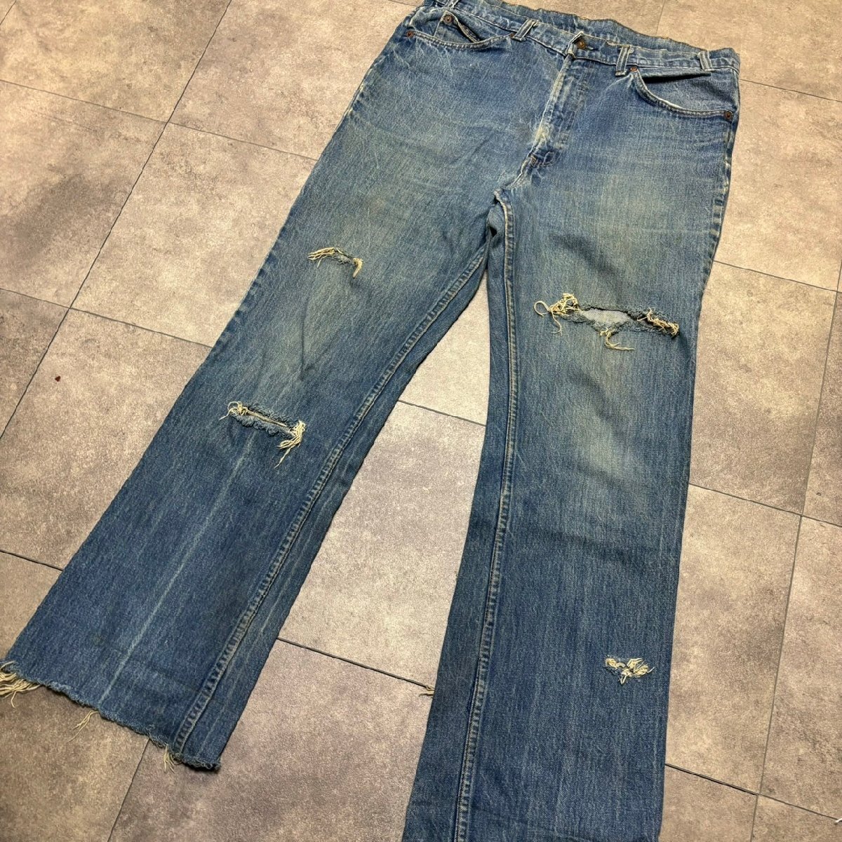 USA製 80年代 Levi's 517 ビンテージ デニム 37インチ相当 刻印8 MADE IN USA 80s TALON オレンジタブ_画像8