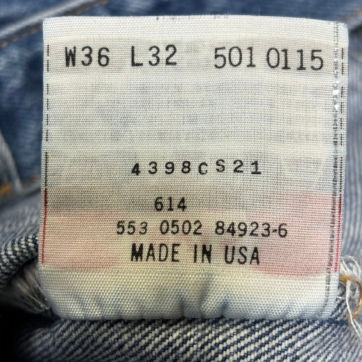 USA製 00年代 Levi's 501 ビンテージ デニム 36×32 刻印553 MADE IN USA 00s_画像6