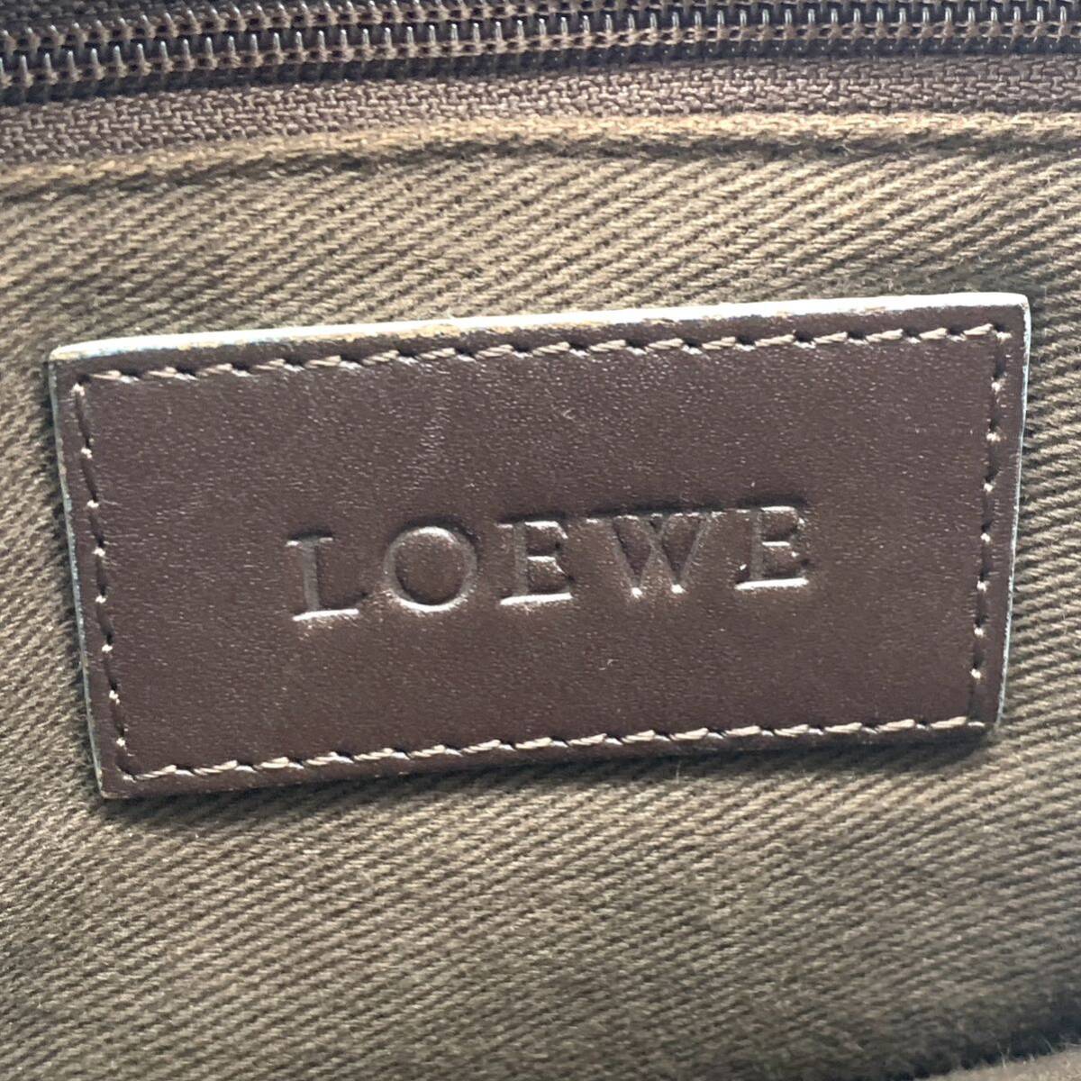 美品●LOEWE ロエベ リピート ショルダーバッグ メッセンジャー サコッシュ アナグラム 総柄 斜め掛け レザー メンズ ビジネス ホワイト_画像9