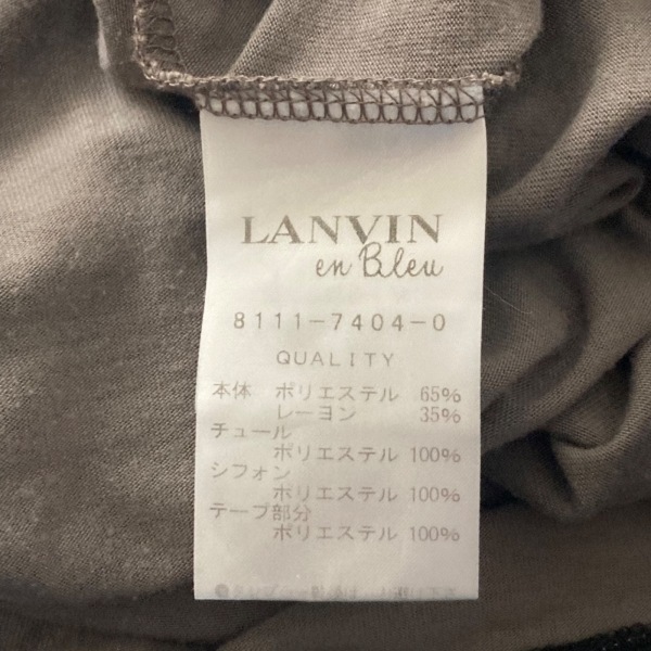 ランバンオンブルー LANVIN en Bleu 半袖カットソー サイズ36 S - 黒 レディース クルーネック/フリル トップス_画像4