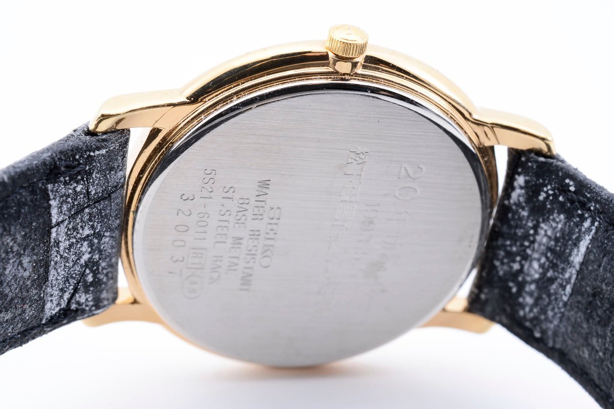セイコー ゴールド ラウンド クォーツ 5S21-6011 メンズ 時計 腕時計 SEIKOの画像5