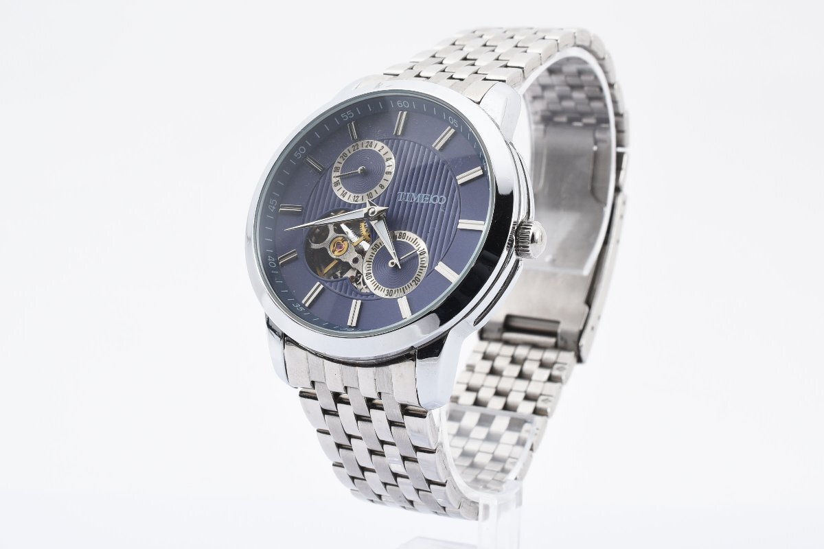 稼働品 スモセコ スケルトン ラウンド W60029G 自動巻き メンズ 腕時計 TIME100_画像2
