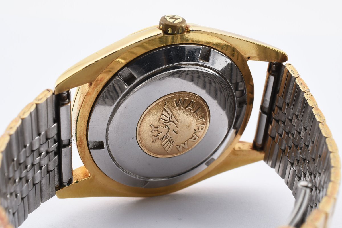  Waltham золотой Eagle medali on раунд Date самозаводящиеся часы мужские наручные часы WALTHAM