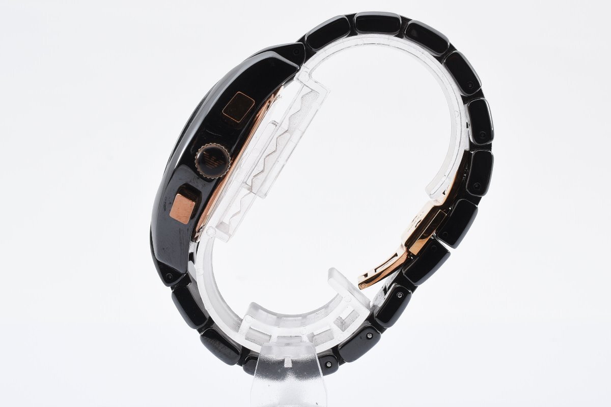 美品 エンポリオアルマーニ ラウンド デイト AR-1410 クォーツ メンズ 腕時計 ARMANI_画像7