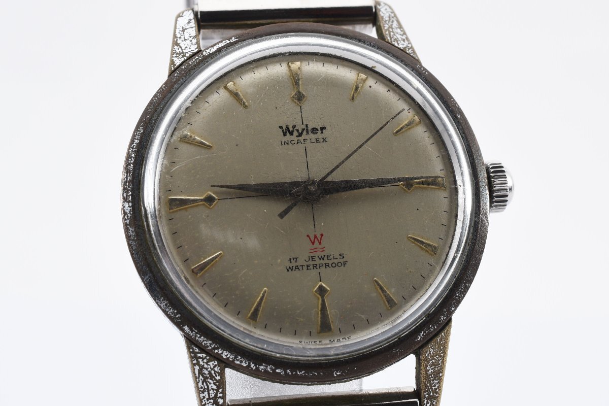 稼働品 ワイラー インカフレックス ラウンド 手巻き メンズ 腕時計 Wyler_画像1