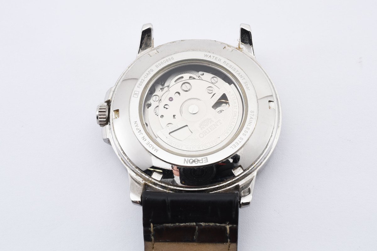 稼働品 オリエント デイデイト 裏スケ F692-UAF0 自動巻き メンズ 腕時計 ORIENT_画像6