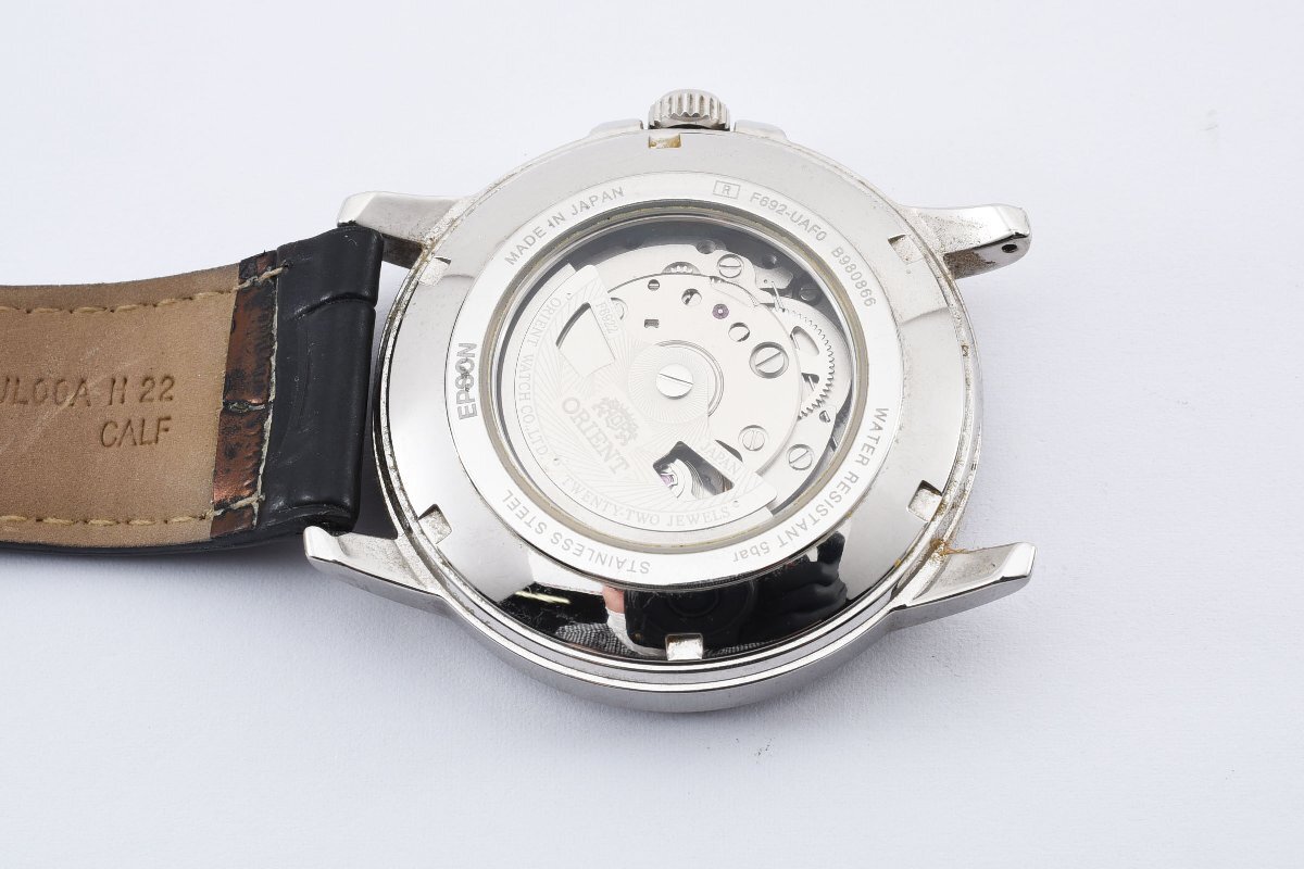 稼働品 オリエント デイデイト 裏スケ F692-UAF0 自動巻き メンズ 腕時計 ORIENT_画像7