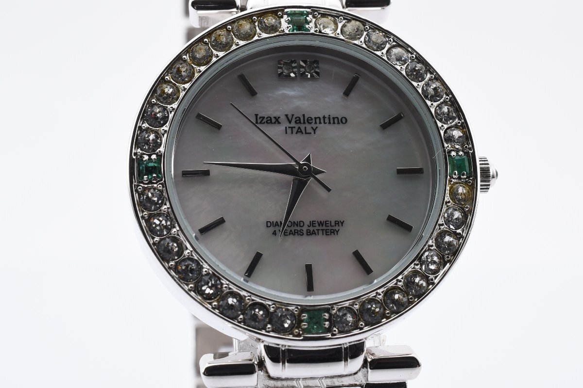 美品 石付き アイザックバレンチノ IVG-9100-3 レディース 腕時計 IZAX VALENTINO_画像1