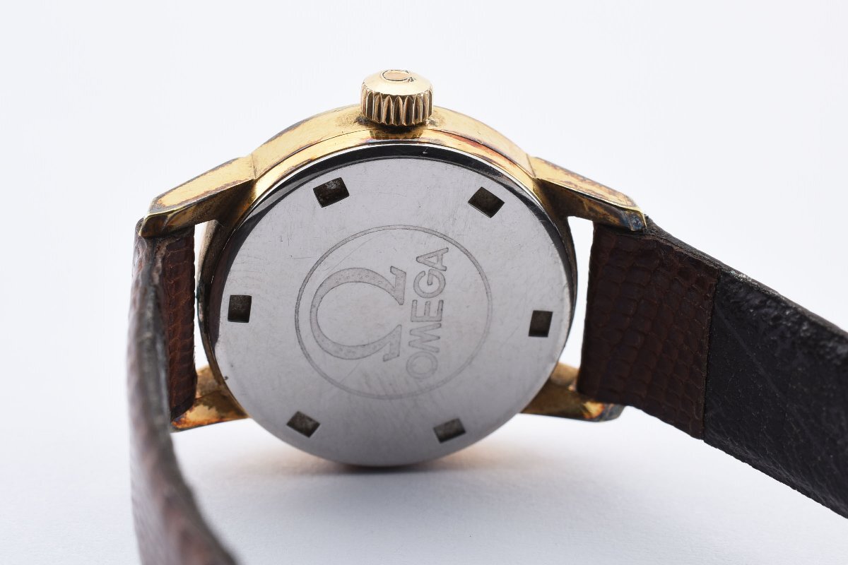 美品 箱付き 稼働品 オメガ ラウンド ゴールド 手巻き レディース 腕時計 OMEGA_画像6