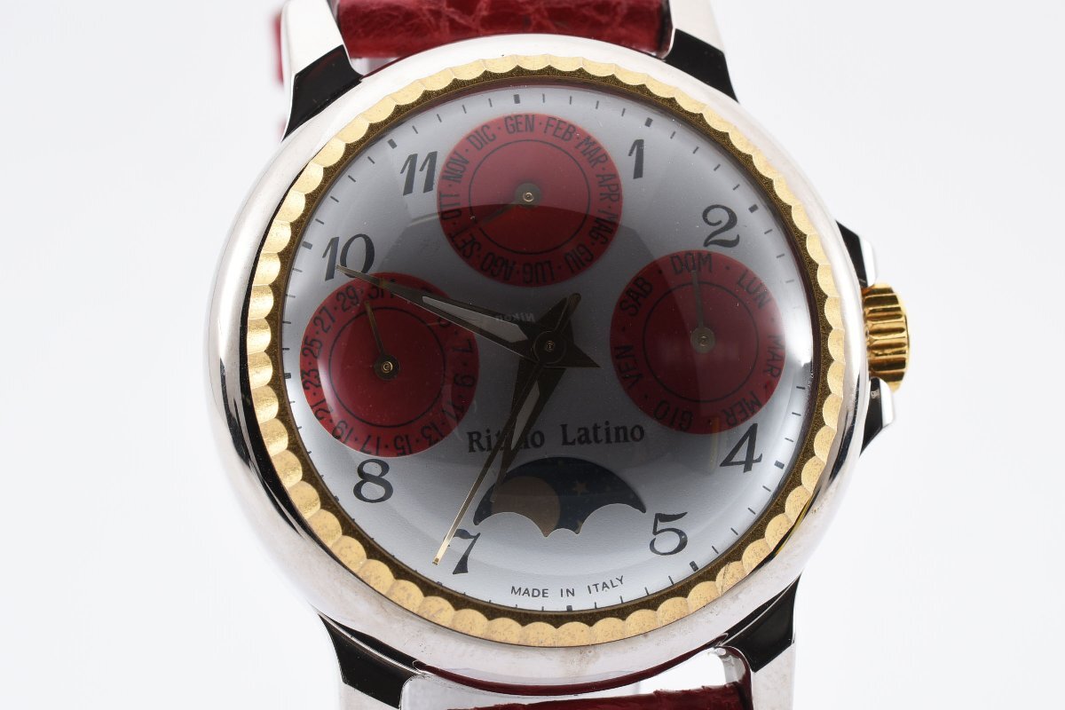 美品 リトモラティーノ トリプルカレンダー ラウンド コンビ クォーツ メンズ 腕時計 Ritmo Latino_画像1
