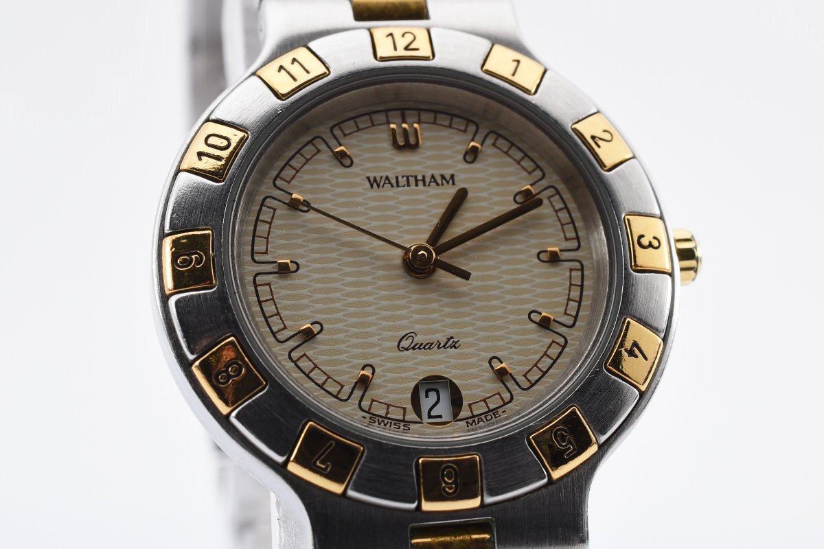 美品 ウォルサム B8N0050 デイト ラウンド コンビ クォーツ レディース 腕時計 WALTHAM_画像1