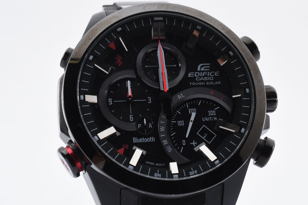 美品 カシオ エディフィス EQB-501 デイト クロノグラフ ラウンド シルバー メンズ 腕時計 CASIO EDIFICE_画像1