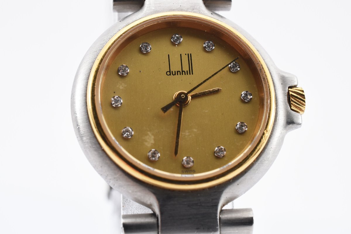 石付き ダンヒル 183815 ラウンド シルバー クォーツ レディース 腕時計 dunhill_画像1