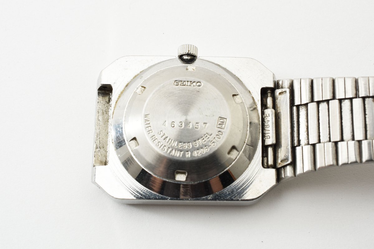 稼働品 レア セイコー ファイブ デイデイト スクエア 4206-5700 自動巻き メンズ 腕時計 SEIKO_画像5