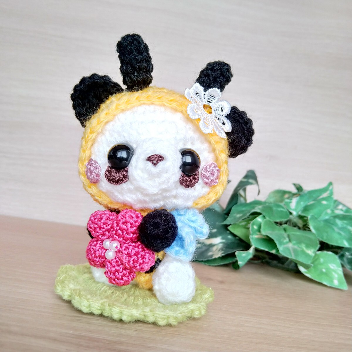 #Amy... knitting .... cartoon-character costume * Panda free shipping hand made!