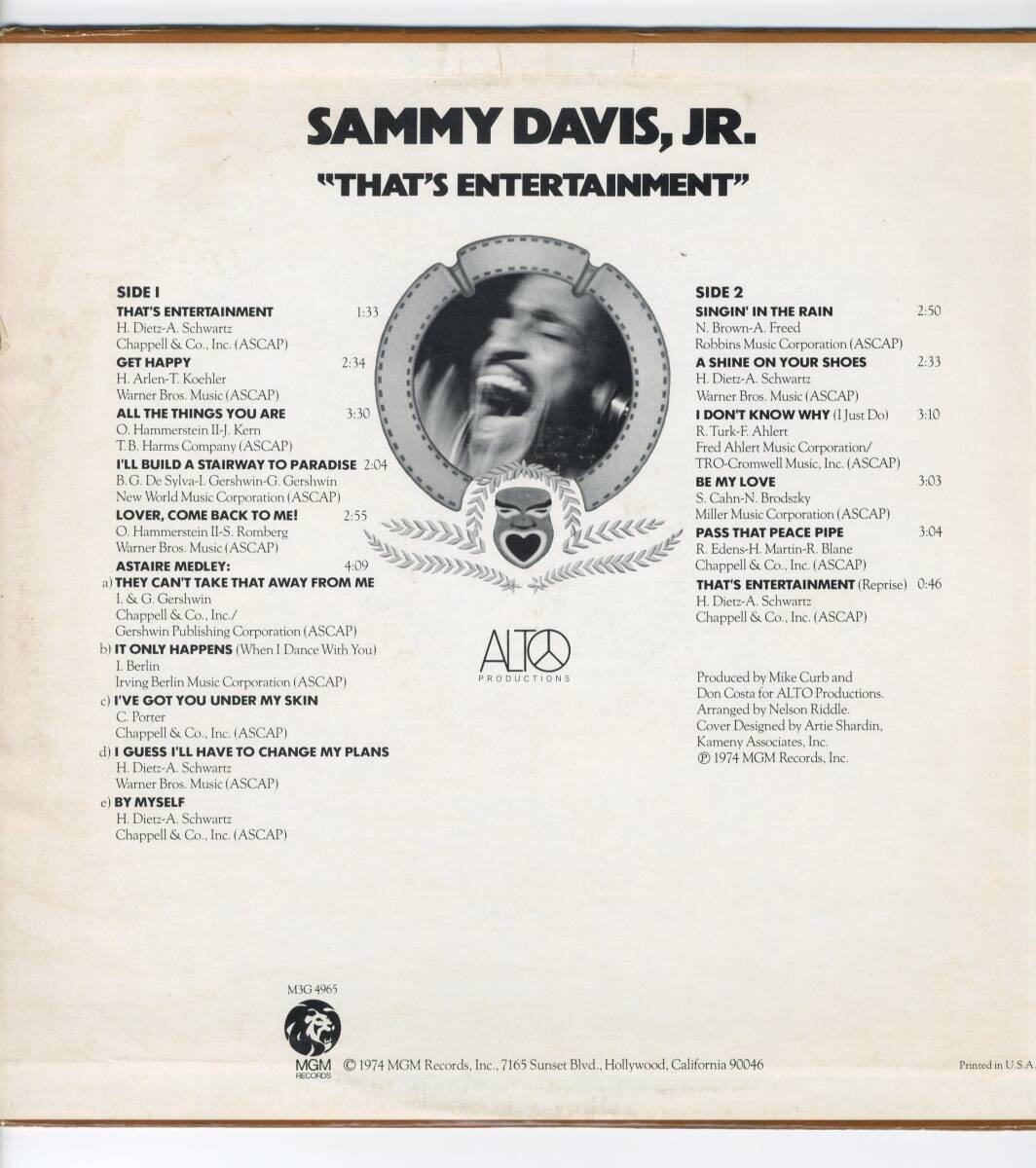 LP US盤　SAMMY DAVIS,JR. "THAT'S ENTERTAINMENT"【Y-1170】_画像2