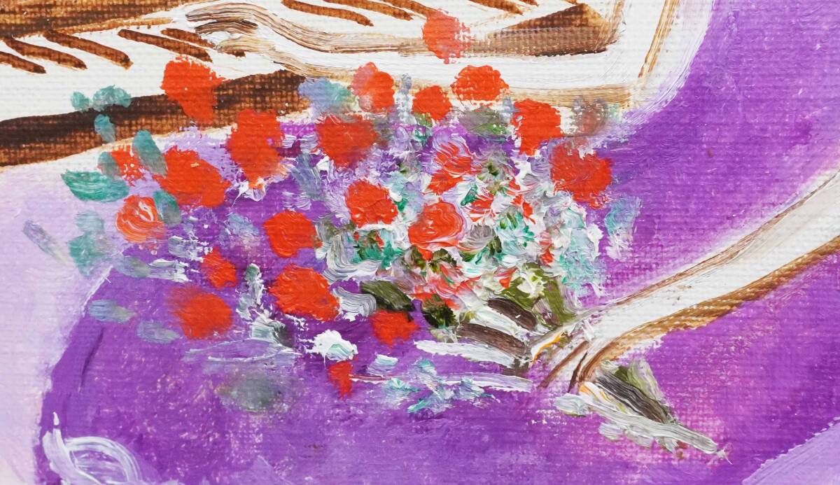  тканый рисовое поле широкий соотношение старый /Hiroko Oda[ роза цвет. салон . девушка . роза ] парусина . живопись масляными красками F3 номер размер рамка подлинный произведение гарантия C
