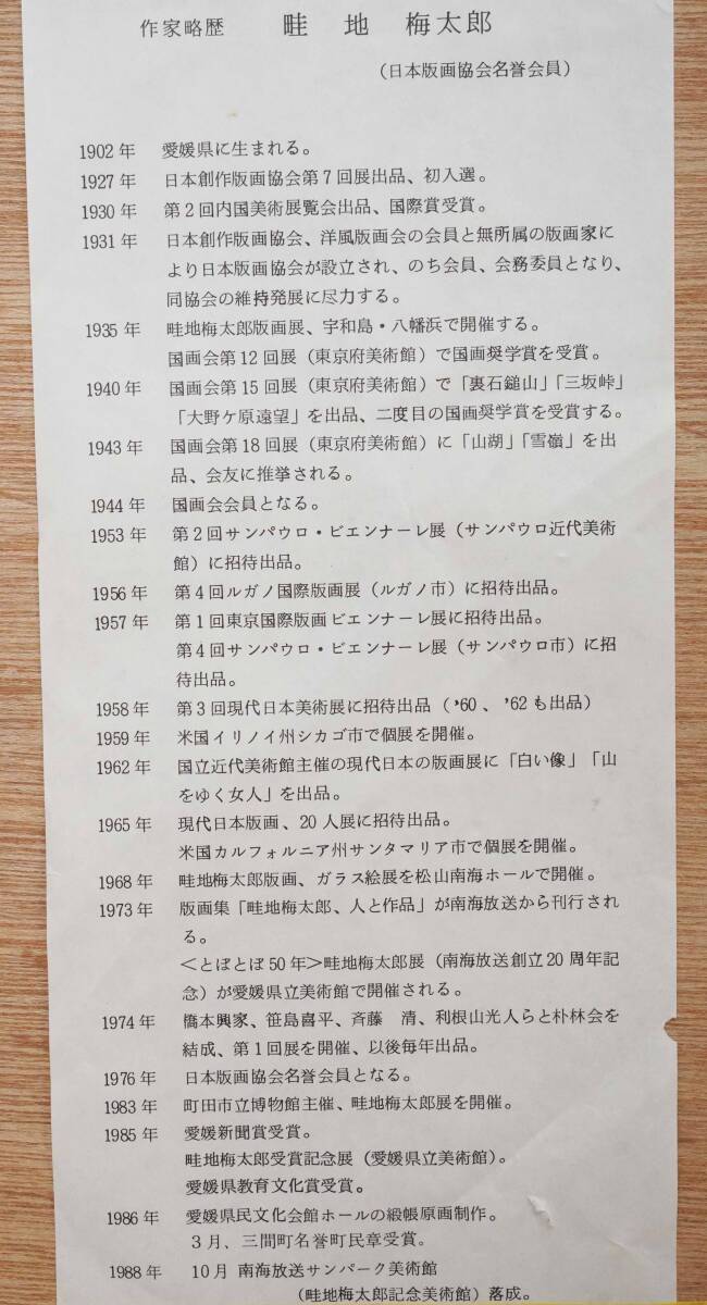 畦地梅太郎「浅間山」　木版画　額装　真作保証_画像8