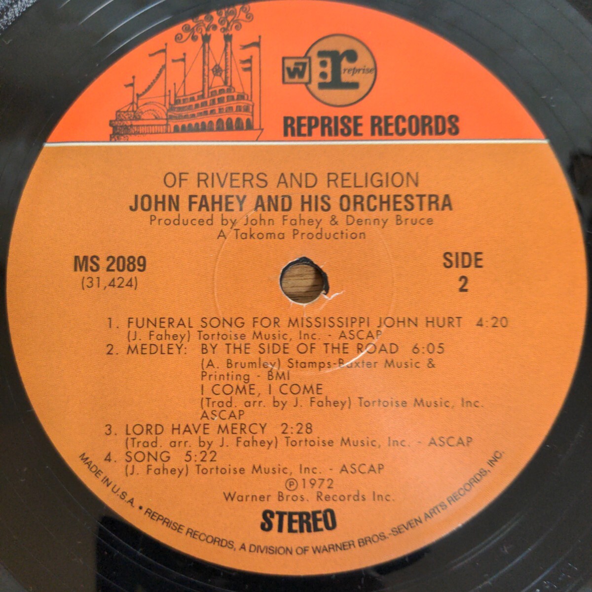 ジョン・フェイヒイ John Fahey / OF RIVERS AND RELIGION /LPレコード_画像3