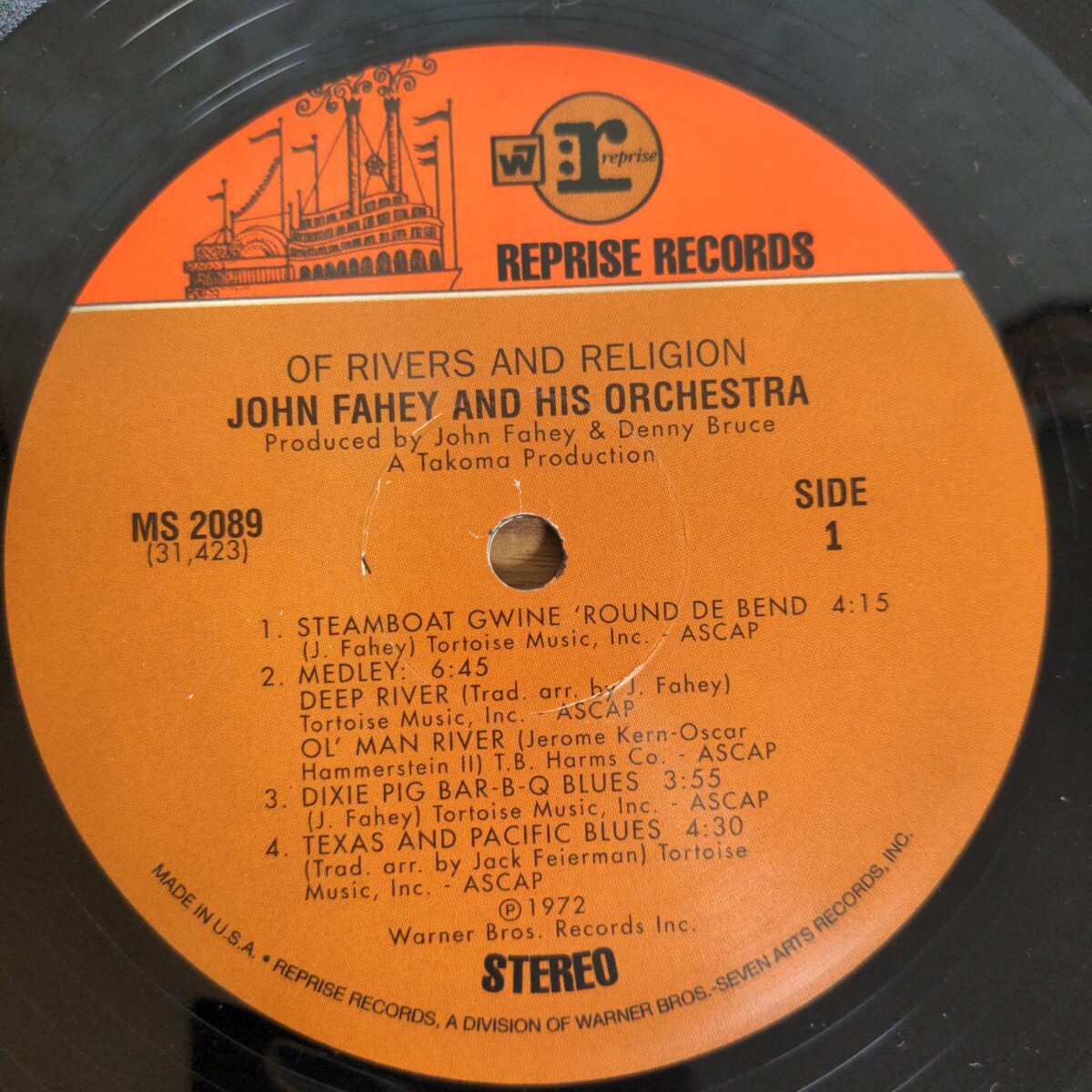 ジョン・フェイヒイ John Fahey / OF RIVERS AND RELIGION /LPレコード_画像2