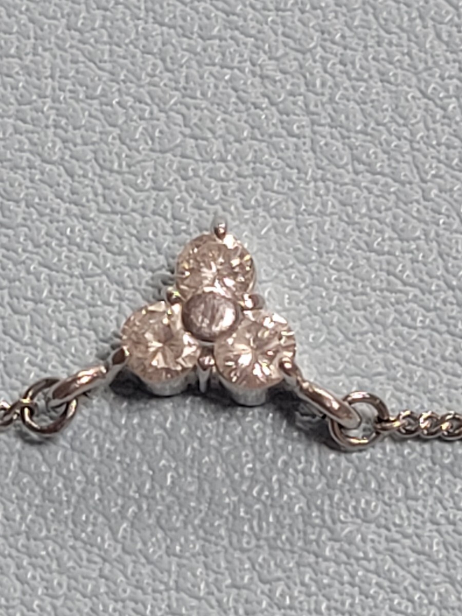 pt850刻印 プラチナチェーン ダイヤモンド 0.23ct ネックレス 中古品 長さ約４１cmの画像2