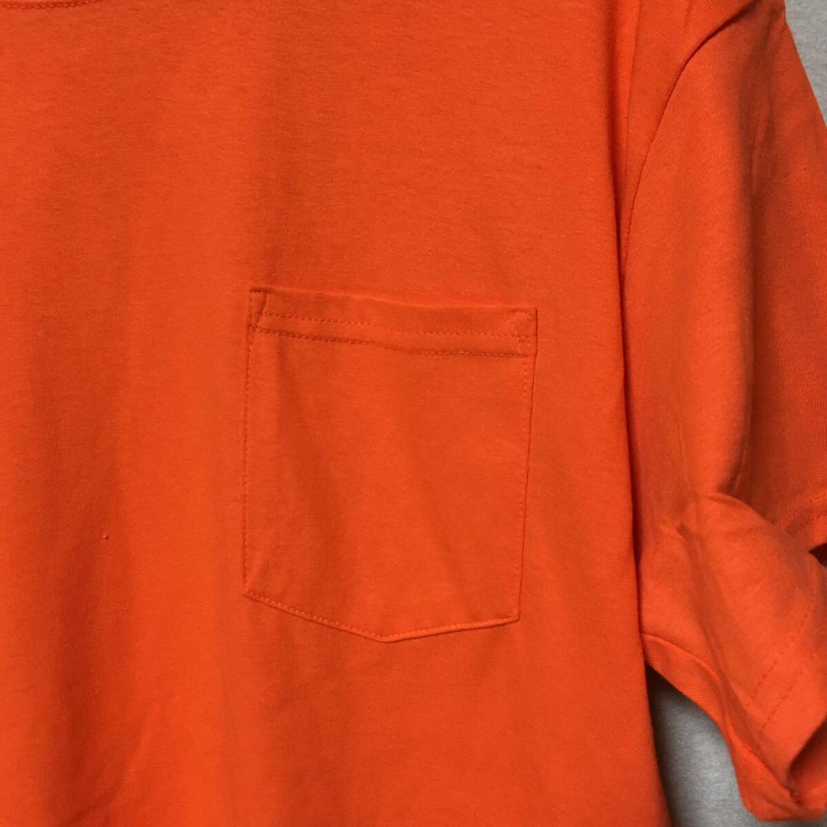 新品未使用 GILDAN ギルダン 半袖Tシャツ ポケット付き オレンジ XL_画像2