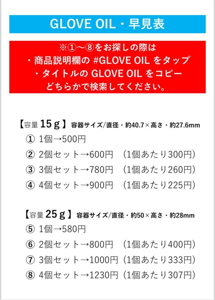 【新品】GLOVE OIL（グラブオイル・容量25g×2個)_画像2