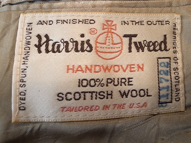 USA製 STAFFORD Harris Tweed 1980年代 ビンテージ ヘリンボーン ハリスツイード ２釦 テーラード ジャケット アメリカ古着 サイズ XL 相当_画像7