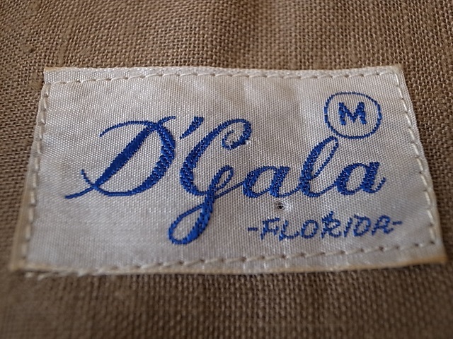 D’gala FLORIDA 1970年代 ビンテージ 半袖 開襟 オープンカラー シャツ 茶 無地 アメリカ古着 サイズ M_画像6