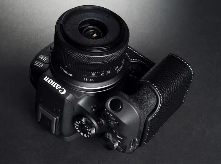 本革 新品 Canon キャノン EOS R10用 本革カメラケース ブラック_画像2