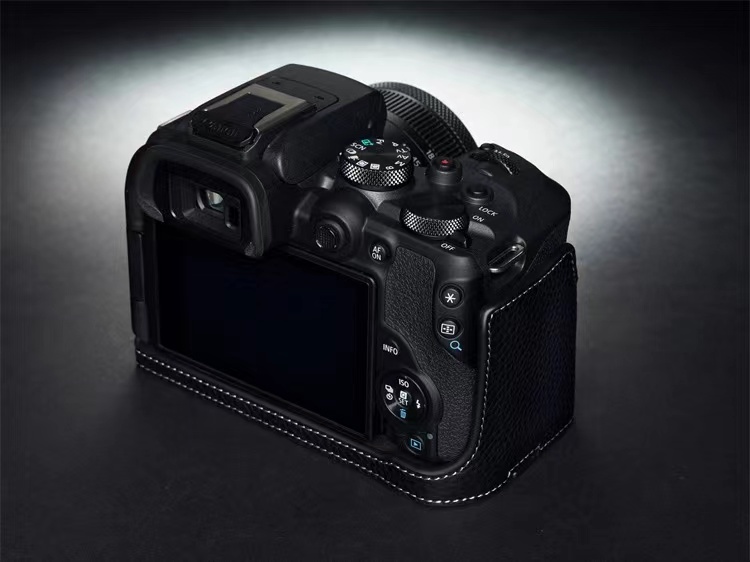 本革 新品 Canon キャノン EOS R10用 本革カメラケース ブラック_画像4