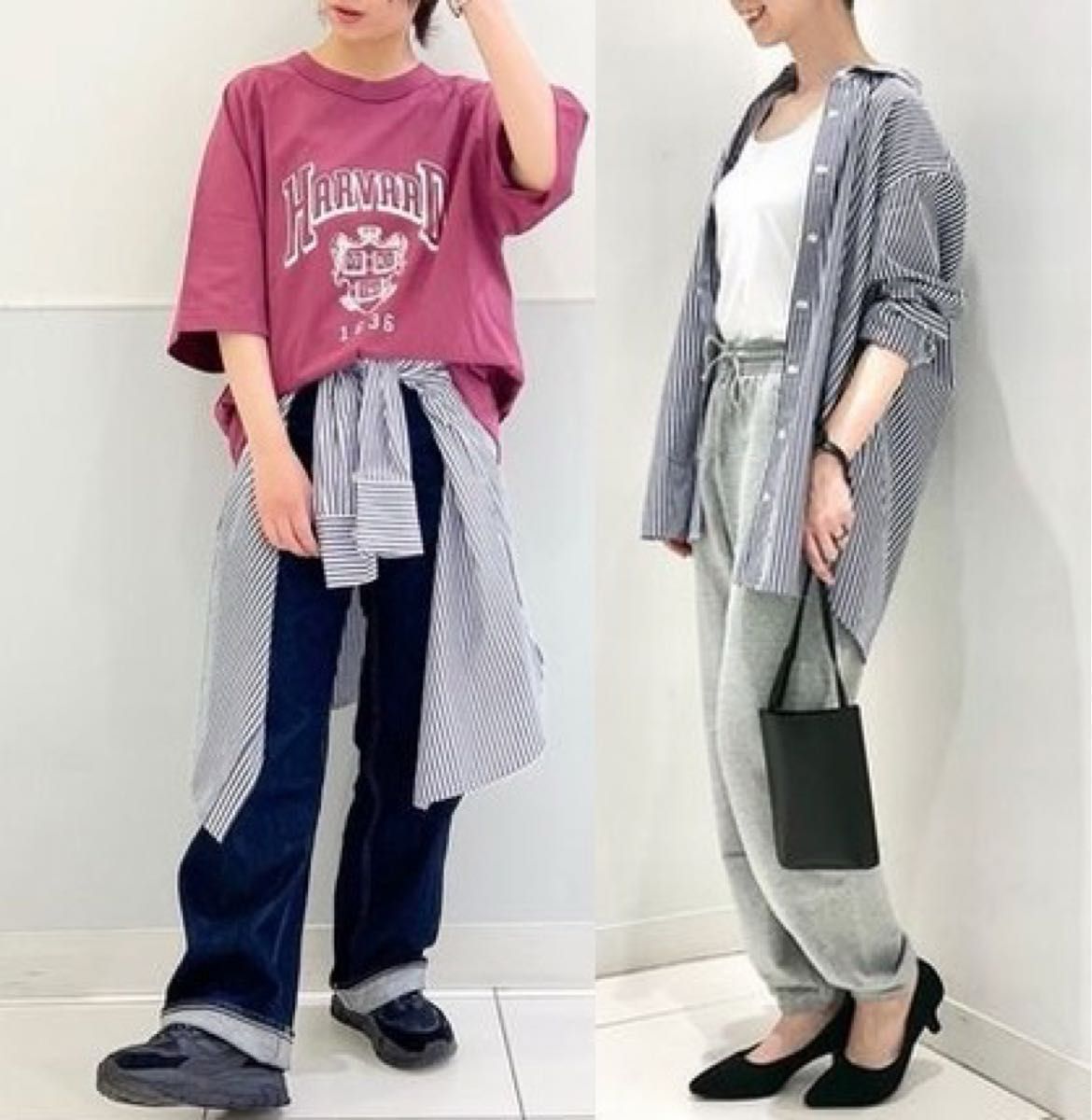 コットンストライプシャツ（長袖）UNIQLO