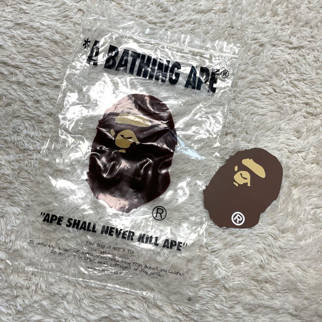 未使用/希少XL/A BATHING APEアベイシングエイプ/BAPE ベイプ/プルオーバー パーカー/カレッジロゴ サル 黒白ブラックホワイト メンズ_画像9