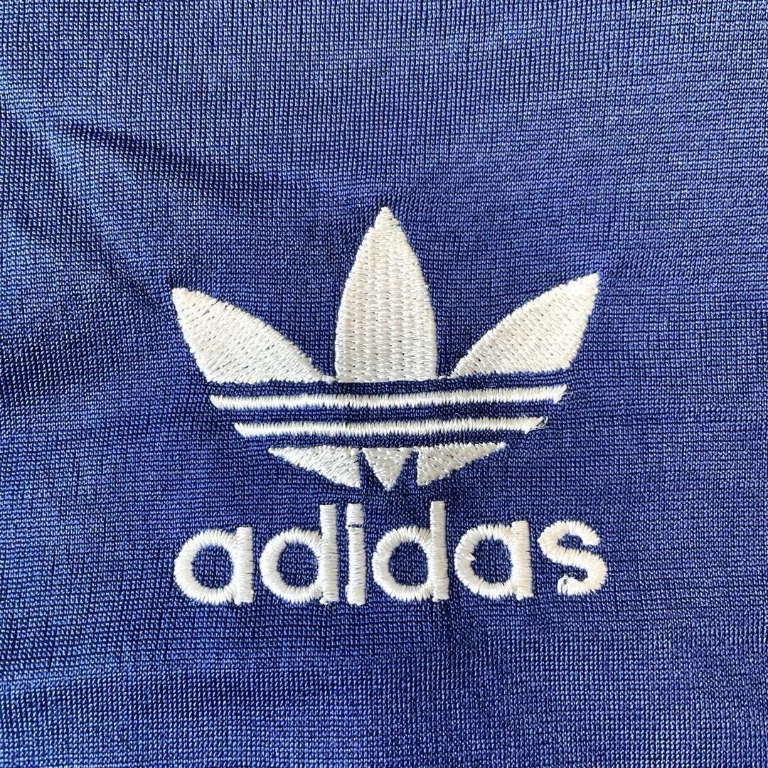 希少/80s後半-90s前半タグ/adidas アディダス トラックジャケット パンツ 上下セットアップ 紺白ネイビー トレフォイルロゴ メンズ XL相当の画像5