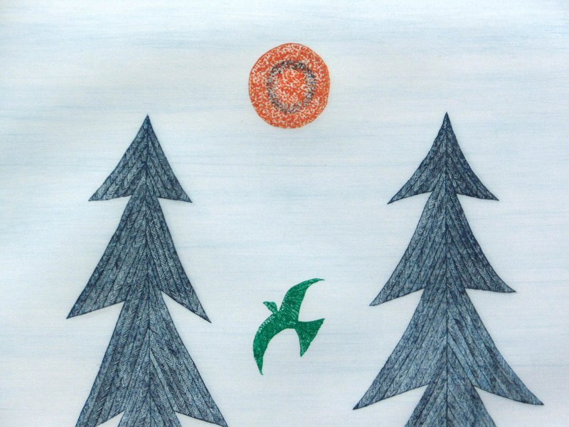 【GINZA絵画館】南 桂子 銅版画「2本の木ととぶ鳥」限定版・直筆サイン R41P2N6B5H8S2Vの画像5
