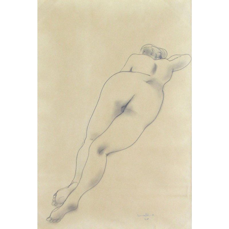 【GINZA絵画館】古沢岩美 パステル画８号・裸婦・１９５５年作・１点もの Y51T0B6V7C5X3Qの画像3