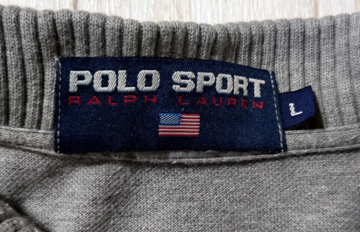 90s POLO SPORT ポロスポーツ 半袖 ラガーシャツ ポロシャツ L 検索 ラルフローレン RRL 古着 ヴィンテージ ボーダー アメカジ _画像7