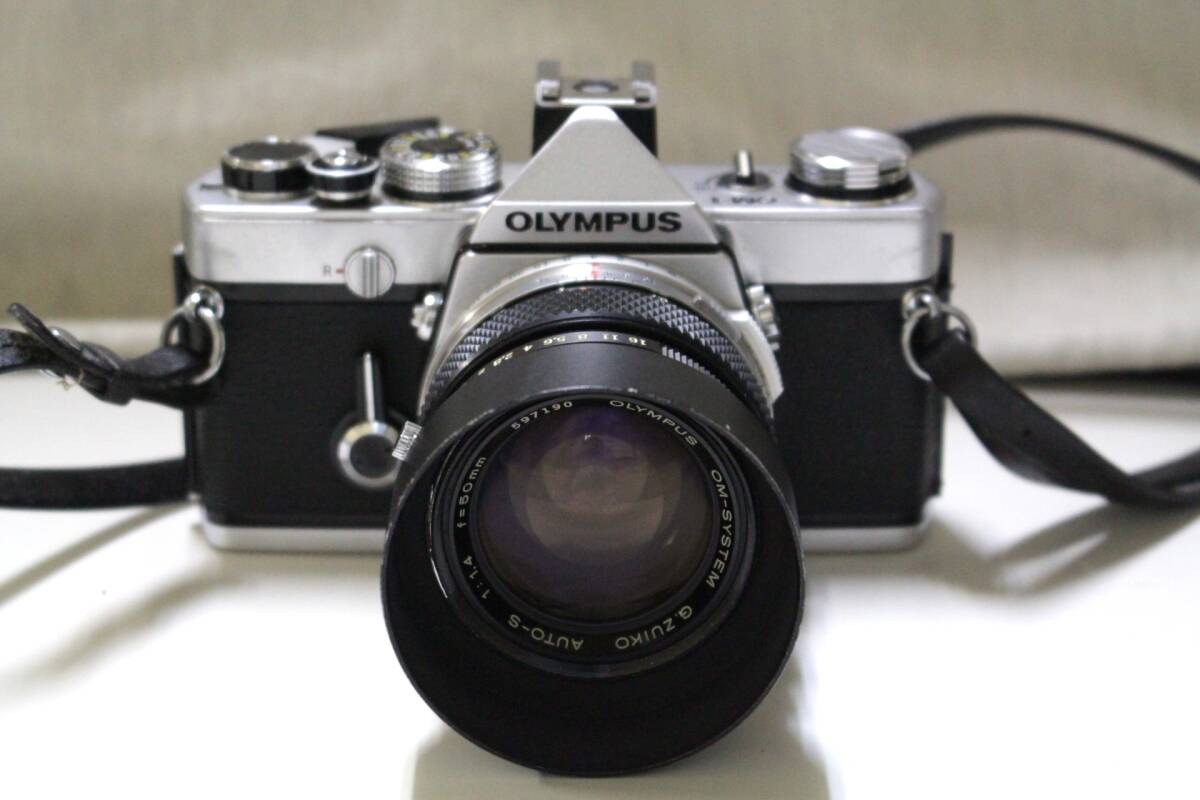 51 OLYMPUSオリンパス◆OM-1◆フィルム カメラ◆レンズOM-SYSTEM G.ZUIKO AUTO-S1:1.4f=50mm◆レンズ キャップ/フード/レザー ケース付_画像3