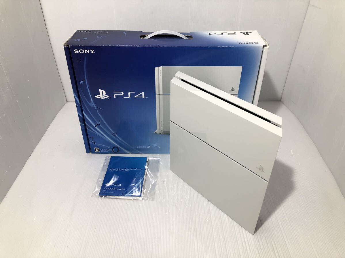 SONY PS4 本体 CUH-1100A ホワイト 箱付き【HDD500GB】FW10.01 動作良好 プレイステーション4 PlayStation4 白 ソニーの画像1